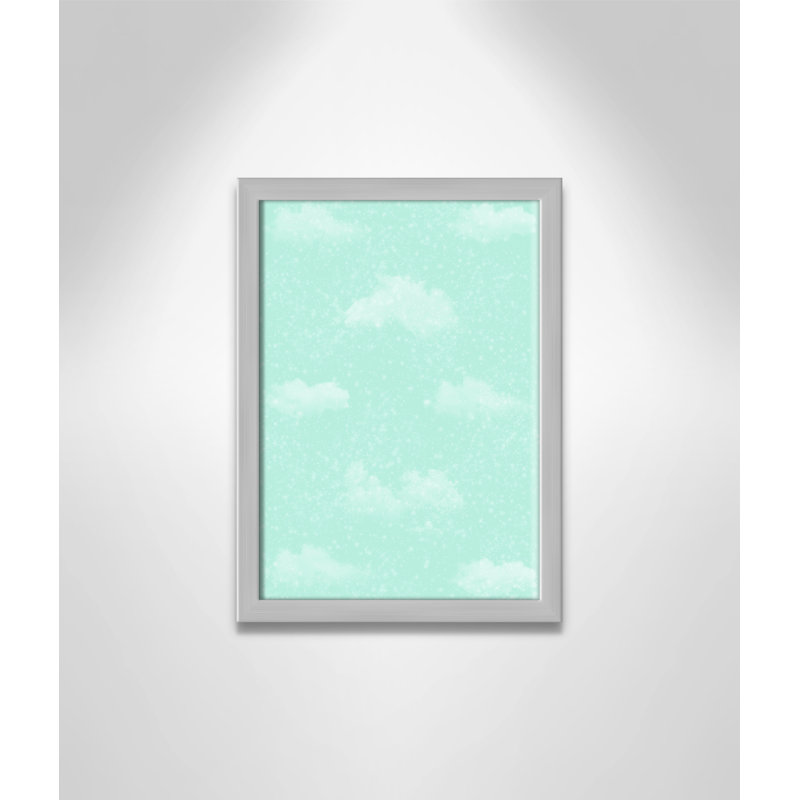 Art unique de nuages scintillants, H 15 po x l 11 po x P 1,1875 po, Encadré de boîte argent