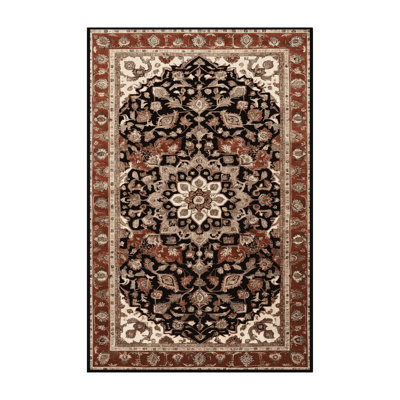 Machine Washable Persian Brown Area Rug