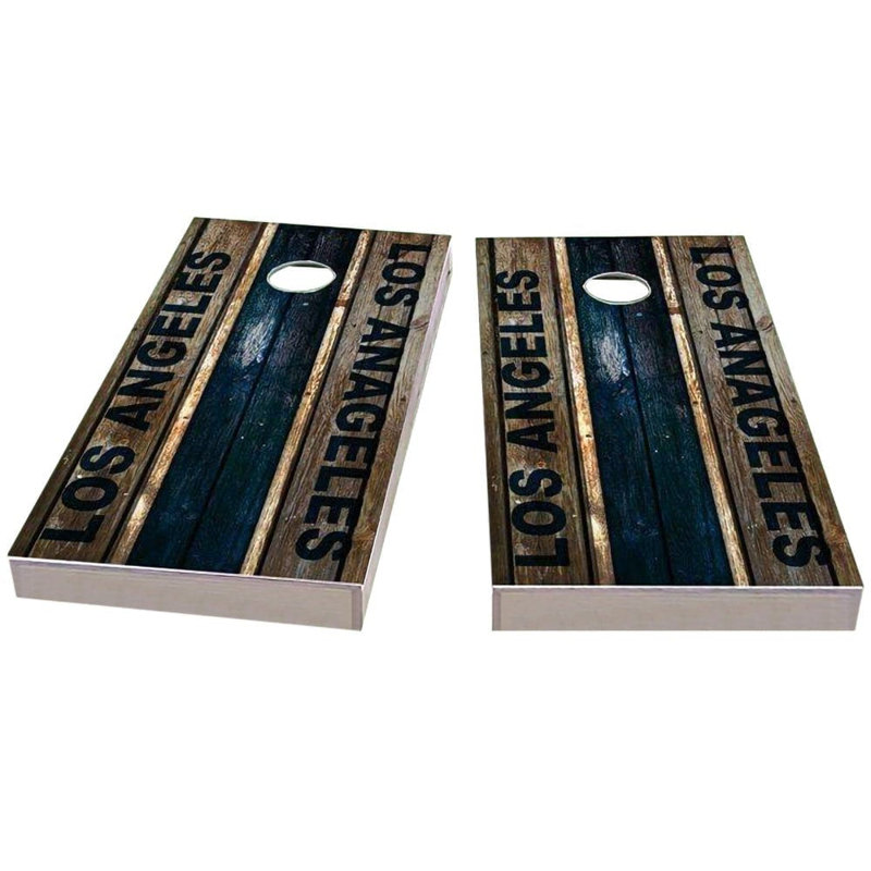 Ensemble de jeu de cornhole Los Angeles Football V6 2x4 | Comprend (2) planches (8) sacs et accessoires optionnels