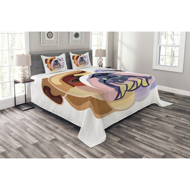Adriti Polyester No Pattern Bedspread with Pillow Shams, 220 x 264 cm Bedspread - 2 Shams