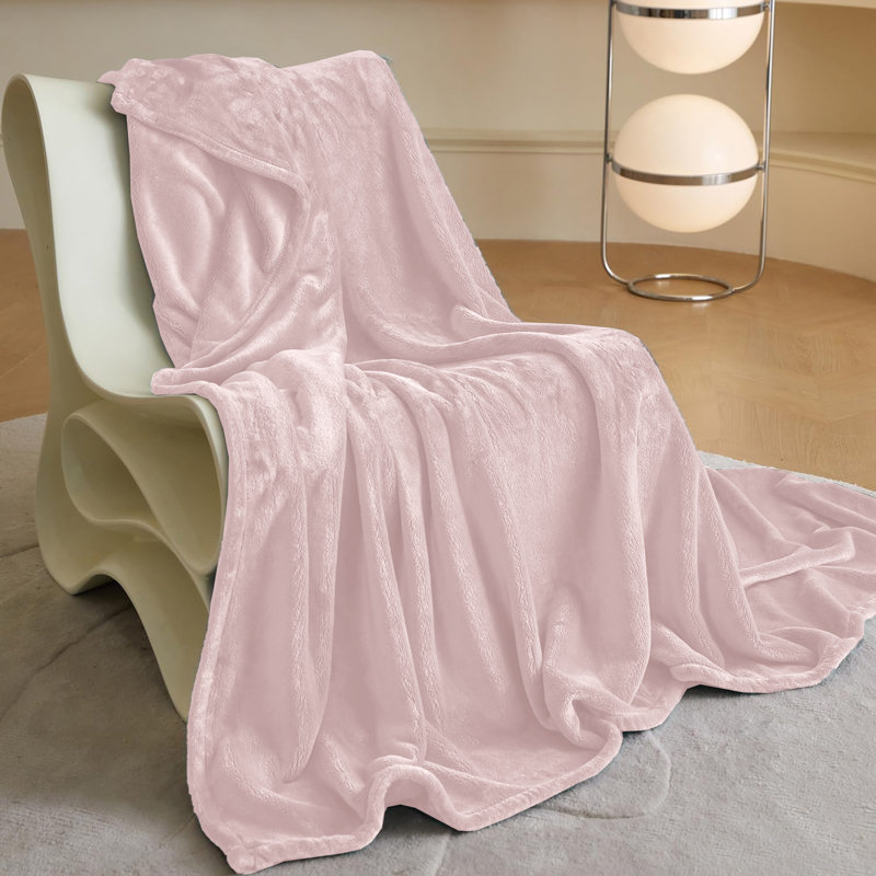  Couverture en molleton doux - Doux, chaud, lit / jeté, Grand (90 x 90), Rose