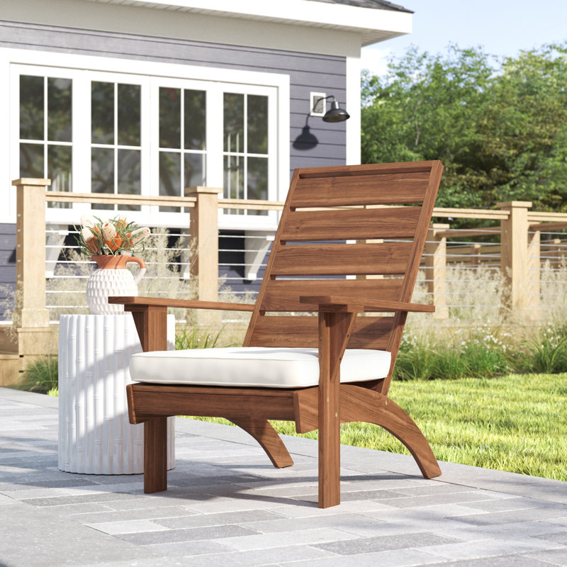 Hagler Acacia Outdoor Lounge Chair, Beige