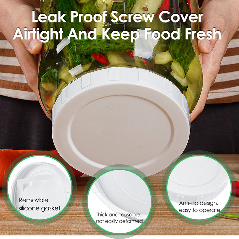 Paquet de 2 contenants de rangement en verre de 1 gallon avec couvercle, grands contenants de cuisine pour farine de 146 oz transparents