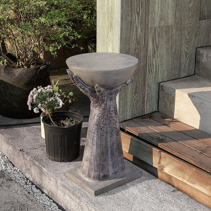 Table d'appoint d'extérieur avec base en forme de main, table d'appoint ronde légère