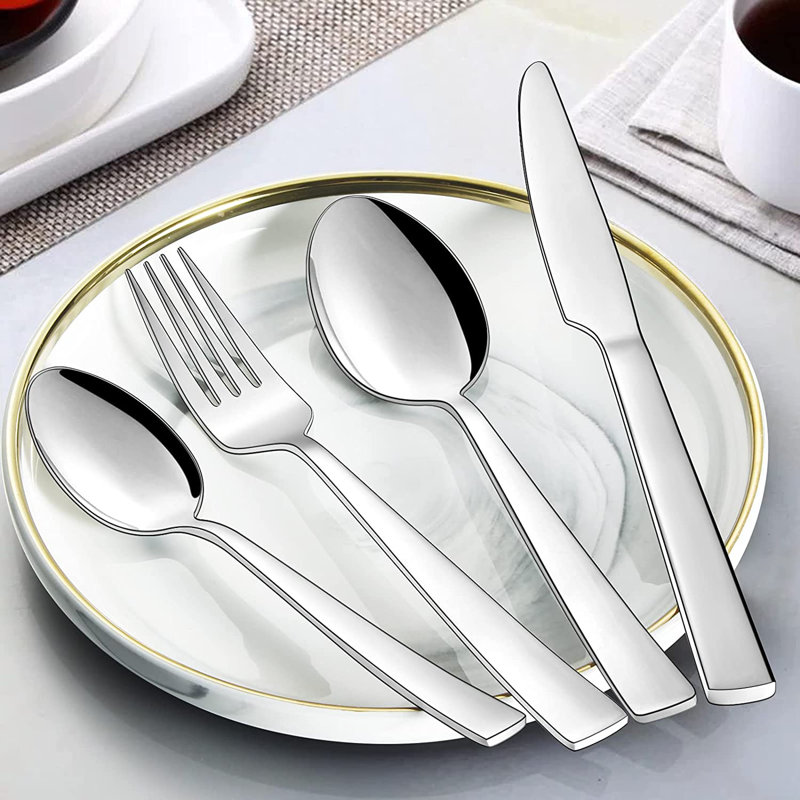 Latitude Run® Stainless Steel Flatware Set - Service for 8, Silver