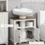 Armoire de salle de bain blanche sous le lavabo, style, double porte, lavabo compact, rangement