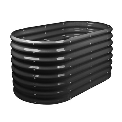 Harbour Housewares - Rounded Galvanised Steel Raised Garden Bed Planter