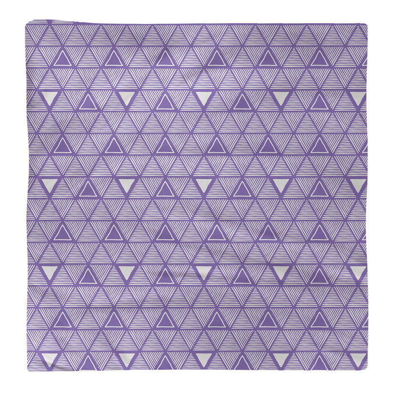 Serviette de table en coton à triangles dessinés à la main, H 0,1 po x l 22 po x P 22 po, Mauve clair