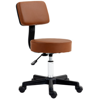 Bonifaz Backed Adjustable Height Lab Stool with Wheels