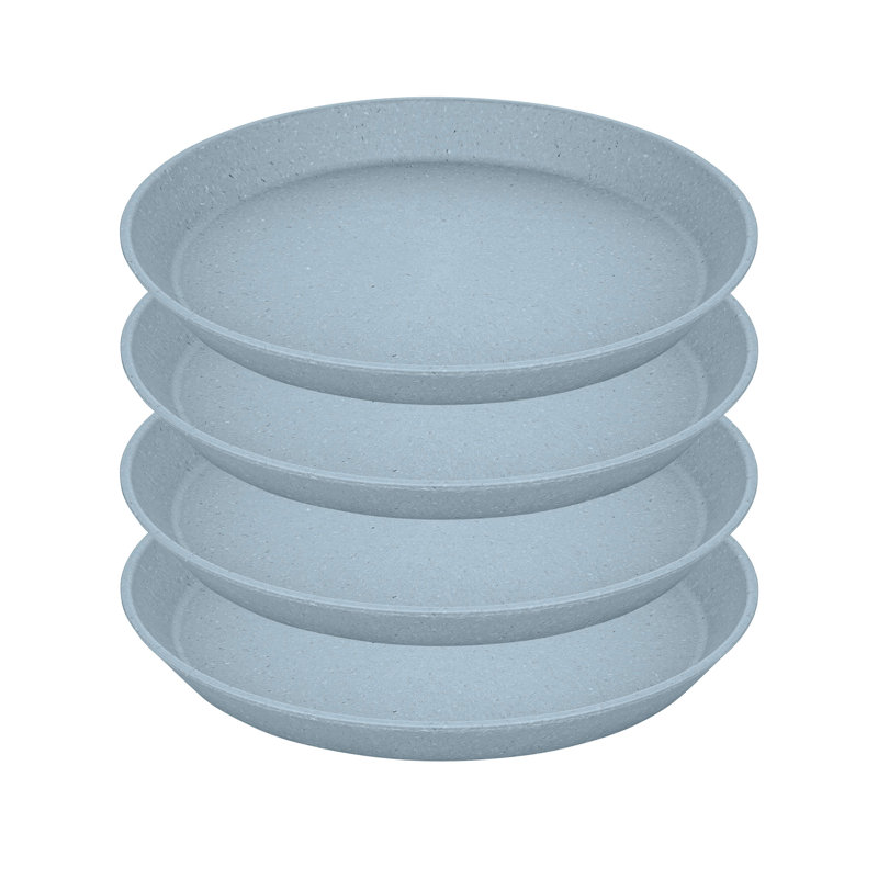 Koziol Small Plate Set of 4, bio -circular plastic, nature flower blue, 20.5cm