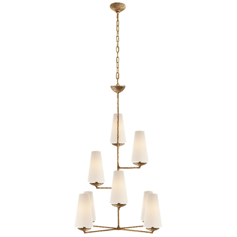 AERIN Fontaine Vertical Chandelier, Golded Plaster