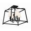 Plafonnier forgé noir 4 lumières Sylvan