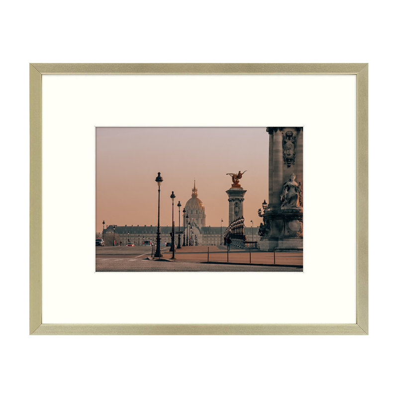 Gold Picture Frame, Metal Photo Frame with Real Glass, Display Horizontally or Vertically, 5" x 7", 8" x 10"