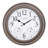 26.2" Quartz Outdoor Brushed Gray Oak Analog Clock with Thermometer & Hygrometer