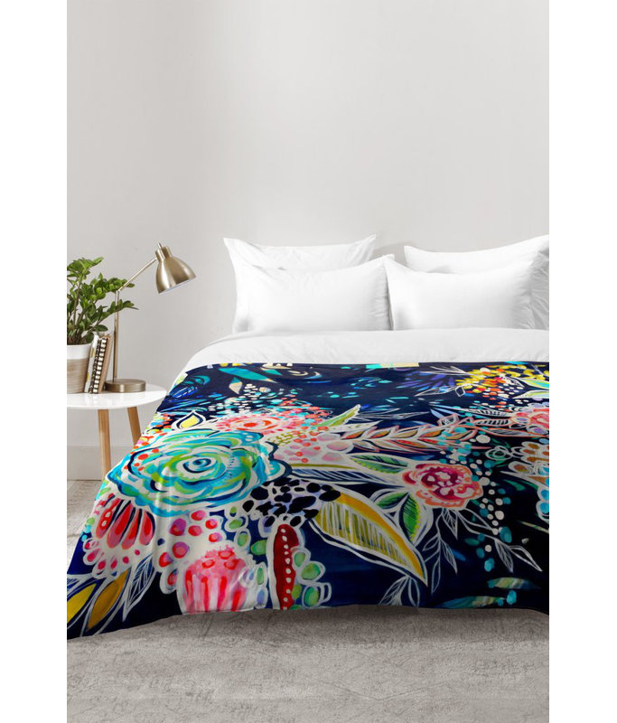 Stephanie Corfee Modern & Contemporary Polyester Floral Comforter, Full/Queen Comforter + 2 Standard Shams