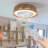21" Rope Wrapped Enclosed Ceiling Fan with Light & Remote Control