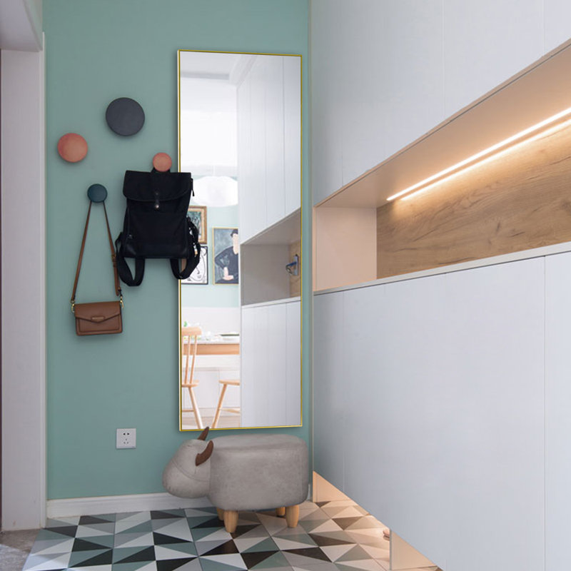 Miroir pleine grandeur de 64 po x 21 po Jolien Modern & Contemporary, Or