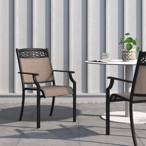 Bjartmar Cast Aluminum Outdoor Dining Armchair