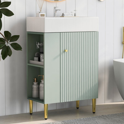 Meuble-lavabo 21,6 po avec lavabo en céramique