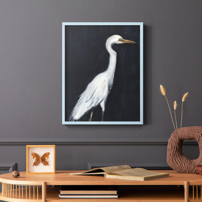 Calm Great Egret II, reproduction encadrée - bois massif
