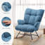 Chaise berçante rembourrée à haut dossier avec pieds en bois massif Teddy-700272001