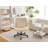 Modern Home Office Chair, Computer Desk Chair with Linen Fabric-1866634579-1866634578