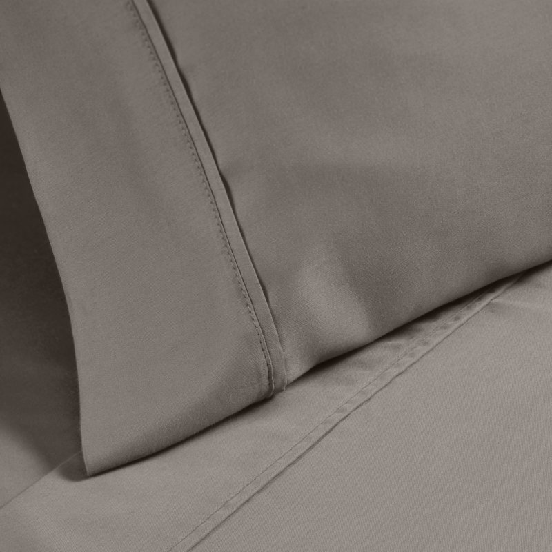 Superior 1200 Thread Count Wrinkle Resistant Cotton Blend Pillowcases, King, Gray