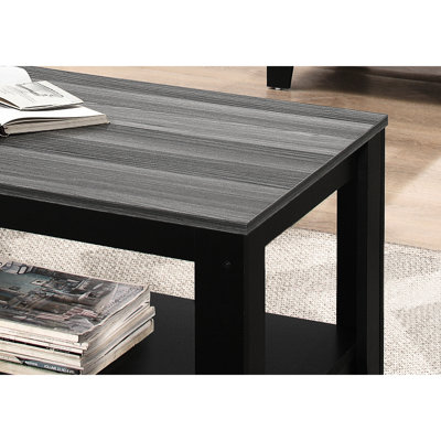 Collection de tables contemporaines pour la maison: 3 pièces en stratifié noir et gris Polyvalent: maison
