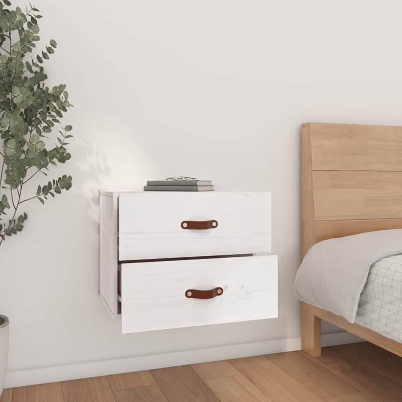 Uckfield 50cm W Solid Wood Bedside Table, White