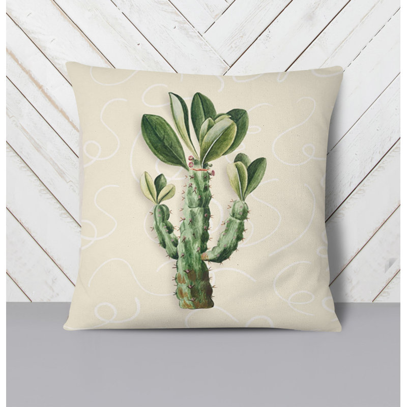 Throw Pillow With Insert, 20"H x 20"W, Brown/Green 12