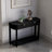Solid Mango Wood Entryway Console Table with Black Sandblasted Finish-131970841