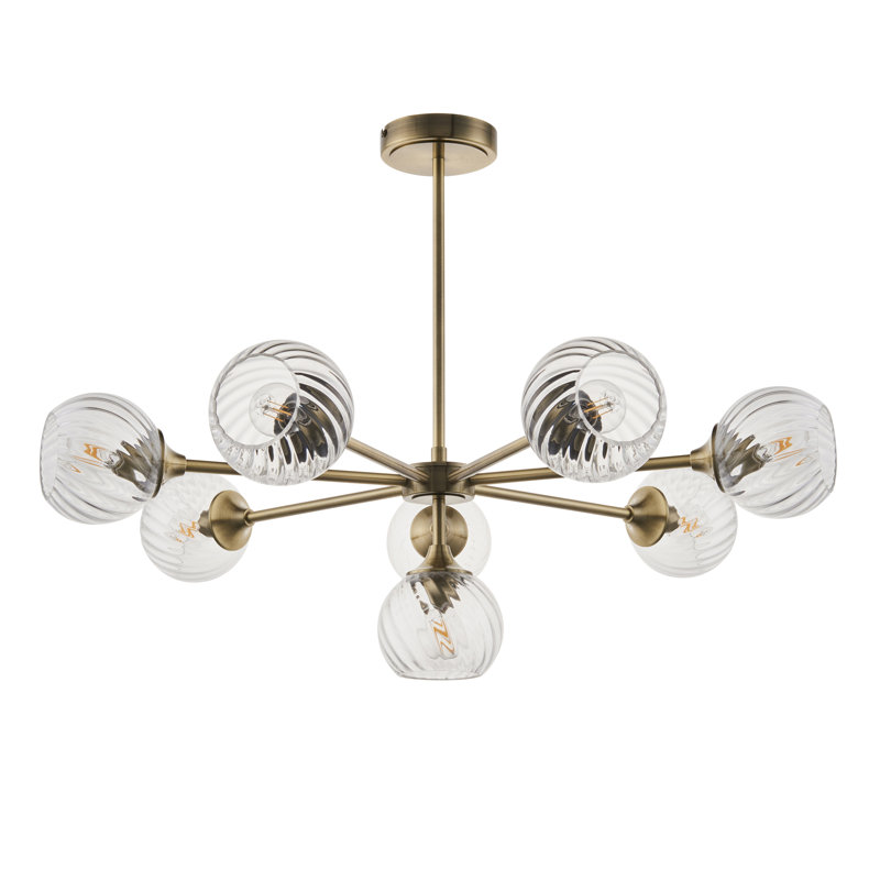 Londino 8 - Light Sputnik Chandelier, Antique Brass