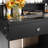 Vanity Desk with Mirror and 3 Lighting Modes, Makeup Vanity with Glass Top and Storage Shelves, Dressing Table with 2 Drawers and Cabinet, Black-1168875947