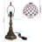 Tiffany Lamp Mini Stained Glass Table Lamp White Crystal Pearl Bead Style 8X17.5 Inch