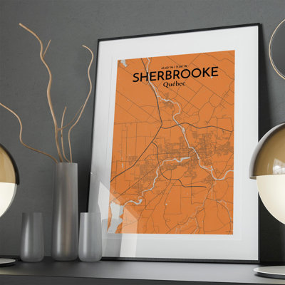 Sherbrooke, carte de la ville, impression