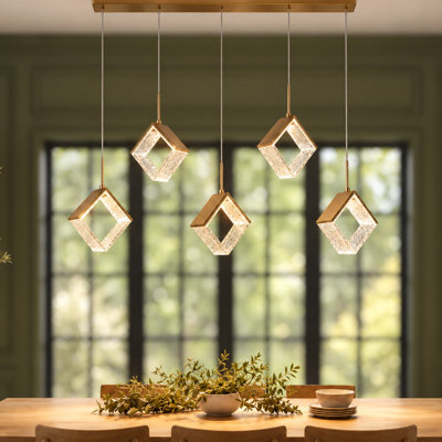 Zeinab 5-Light 40.7-inch Width LED Kitchen Island Pendant