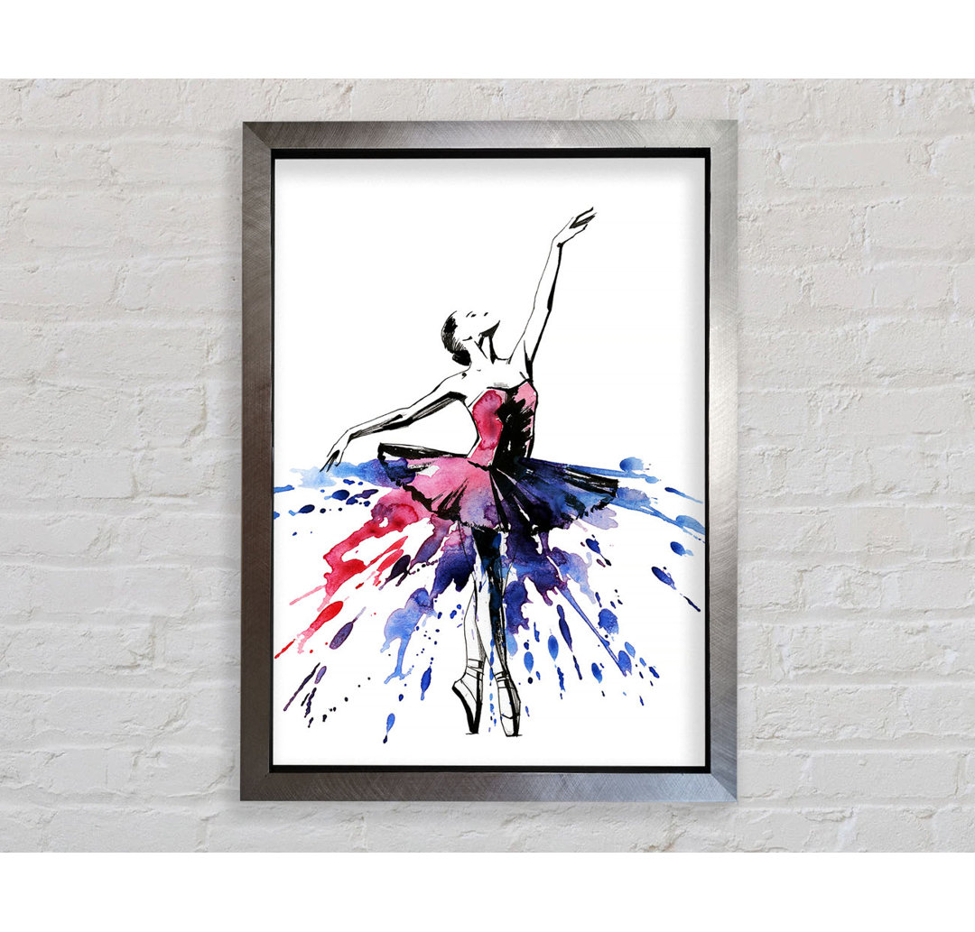 Blau Rosa Ballerina 8 - Druck