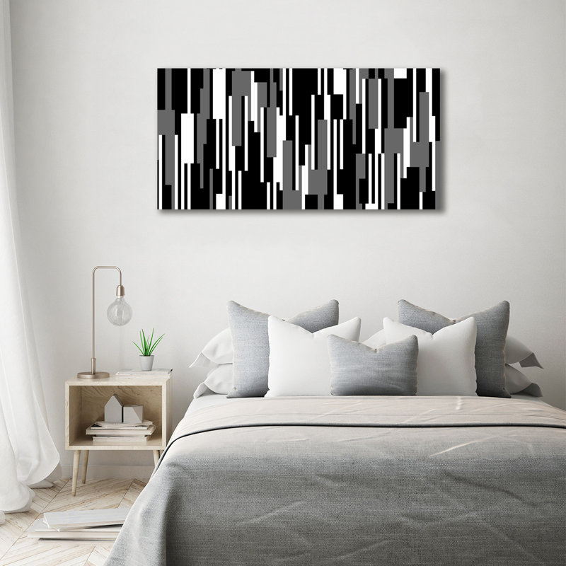 Black And White Lines - Wrapped Canvas Print