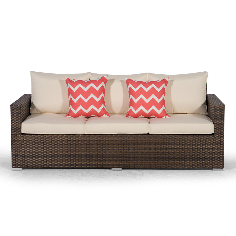 Villar 201cm Wide Rectangle Patio Sofa with Cushions