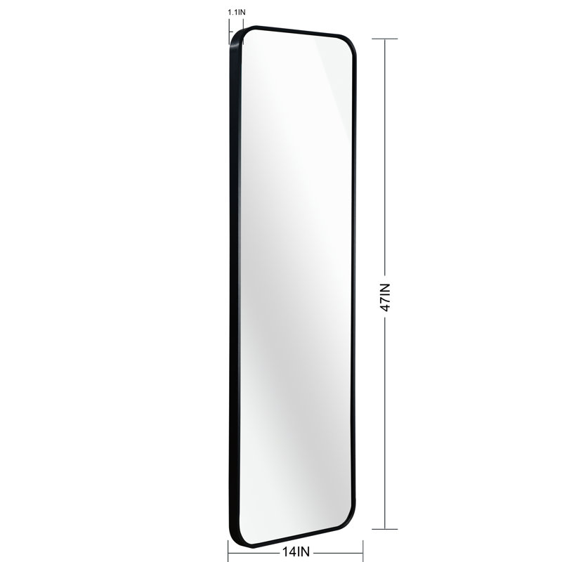 Clorinde Metal Rectangle Wall Mirror, Black
