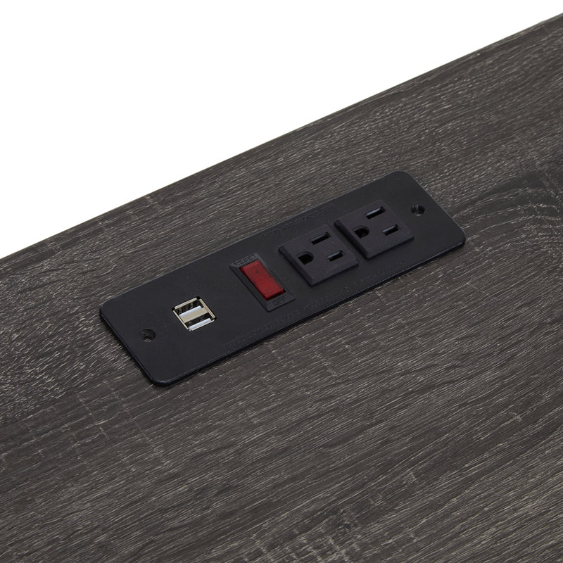 Square Side Table With Charging Station