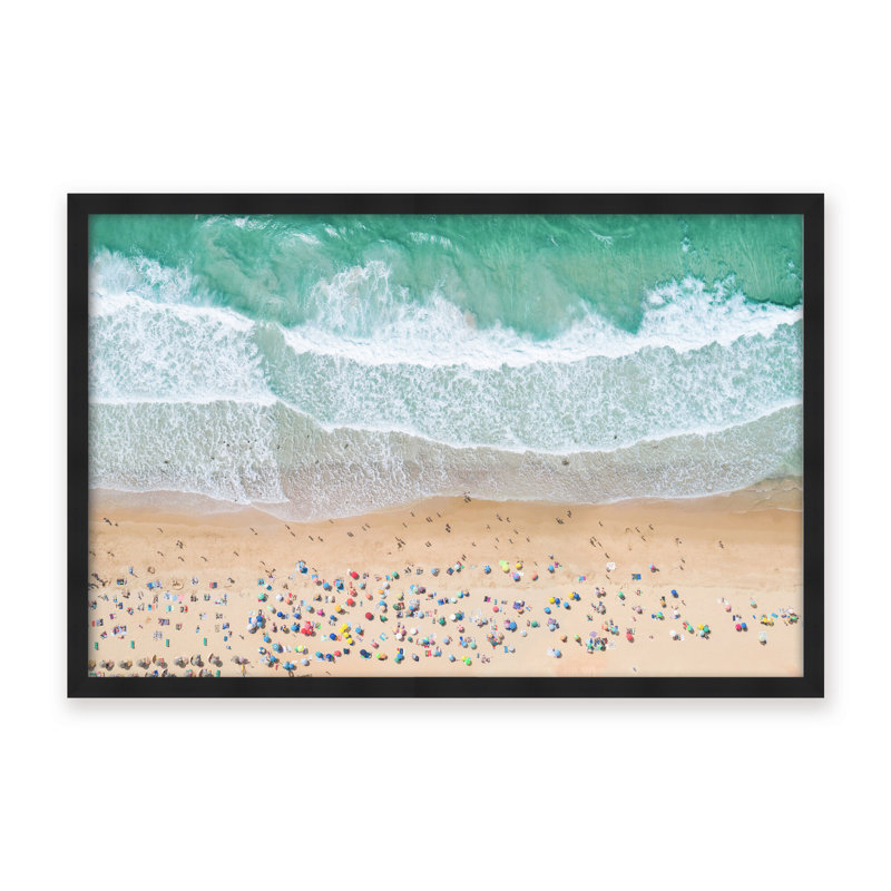 Summer Beach Print by Kathrin Pienaar, 32" H x 48" W x 1.125" D, Framed Print, White