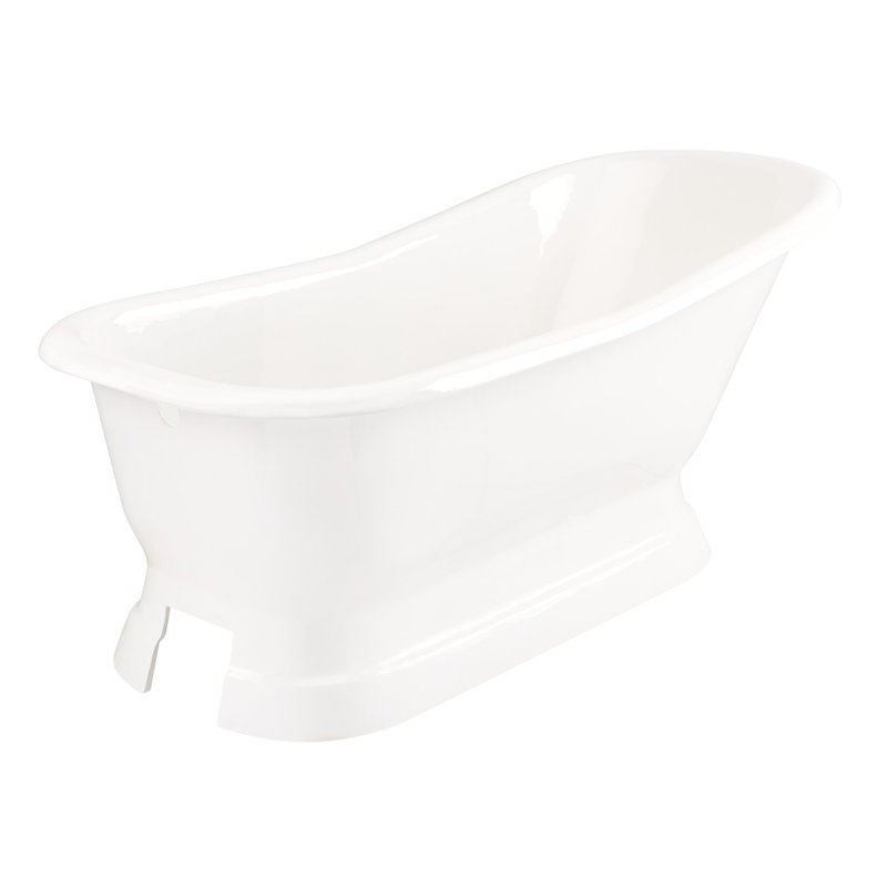 Jude 66" White Cast Iron Freestanding Soaking Tub