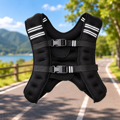 12Lb Adjustable Weighted Fitness Vest With Reflective Buckles For Nighttime Use, Unisex, Professional Weighted Gear For Running, Fat Loss, Strength Training, Jogging, And Weight Loss
