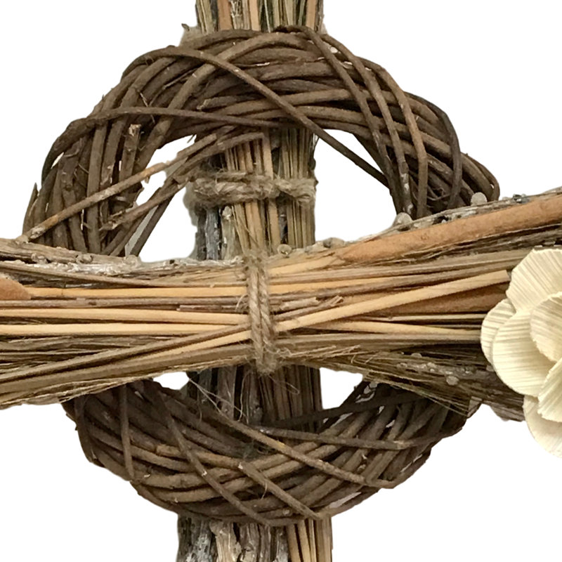 Asmaa Handmade Rustic Religious & Spiritual Wall Decor on Solid Wood, Cream White Roses