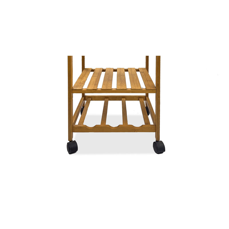 Chariot de cuisine, chariot contemporain avec trois tablettes ouvertes et tiroir de rangement
