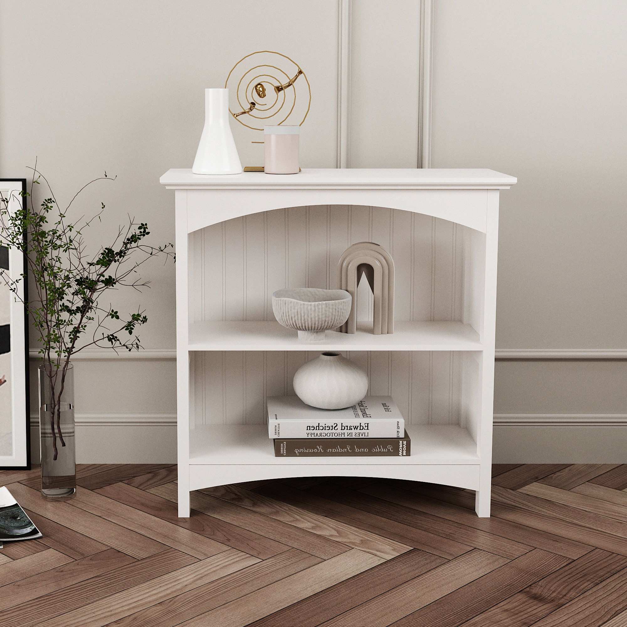 Winston Porter Batey 29.5" W Standard Bookcase - White