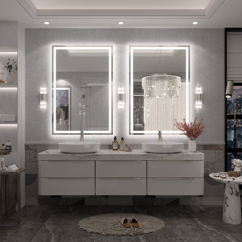 Miroir de salle de bain Molly Framelss, 44 po x 30 po, Transparent