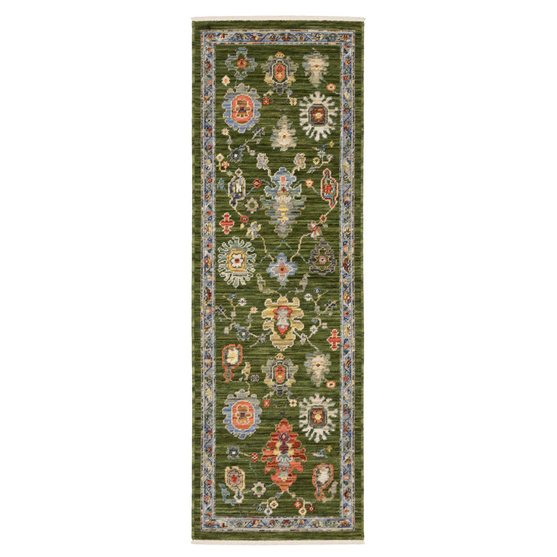 Anneli Vintage Oriental Green/ Multi Area Rug, Runner 2' x 6'3"
