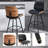 Swivel Upholstered Counter-Height Bar Stools-1223500379